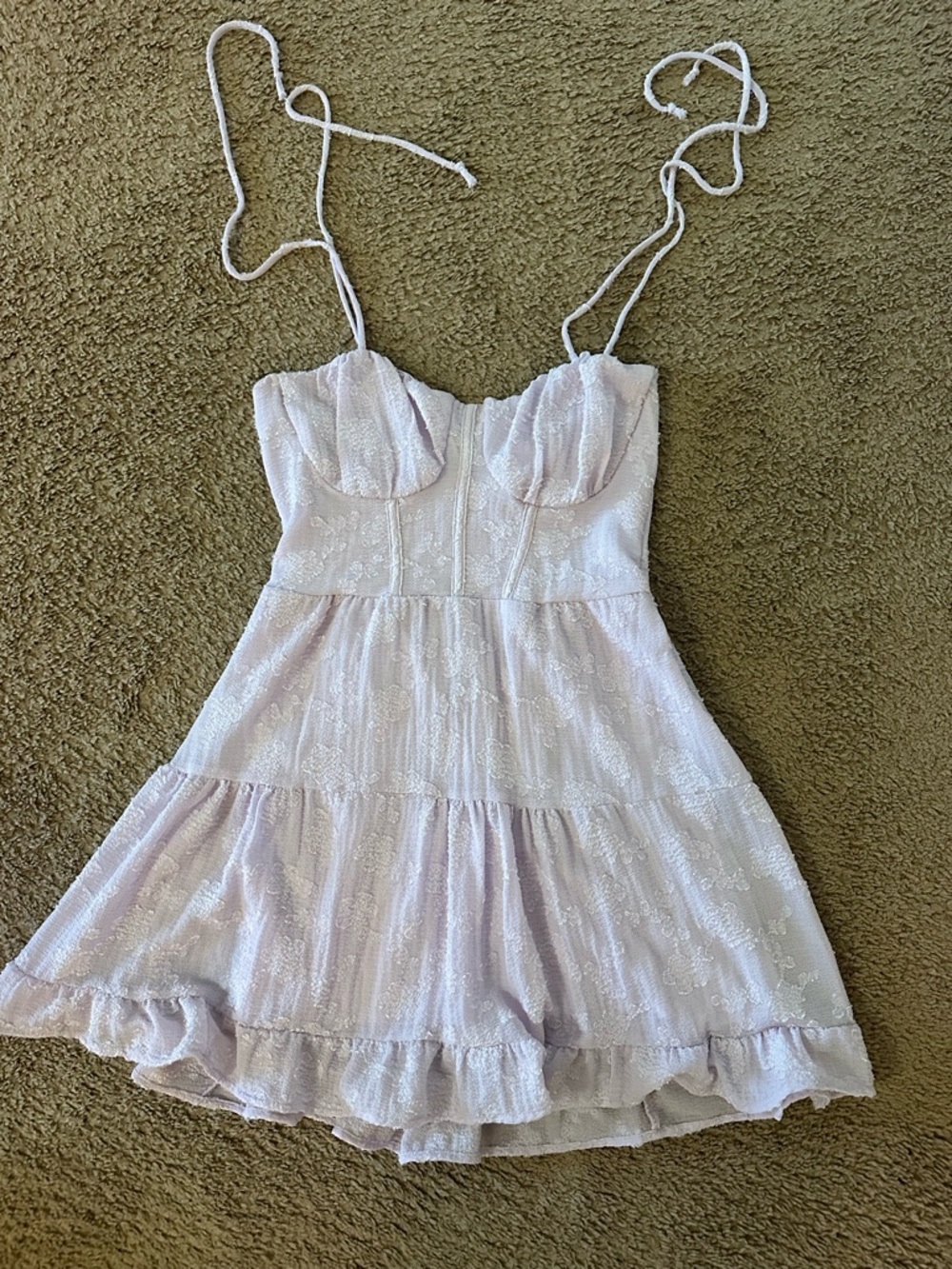 Wild Fable Women’s Babydoll Mini Dress Light Purple Lilac Size XXS Tie Straps